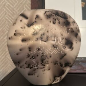 Navajo handmade horsehair pottery signed by the artist Victoria Tsosie “Sunface”